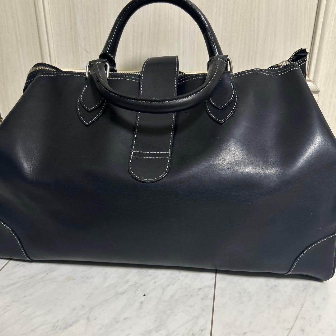 極美品ALAN FLUSSERオールレザーボストンバッグ アランフラッサー黒鍵付