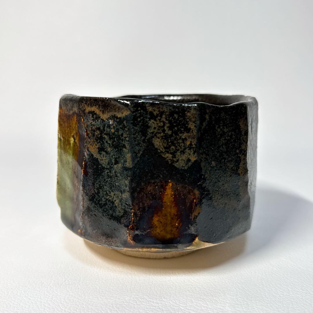 【共箱共布付き】瀧口喜兵爾 鬼織部茶碗 茶盌 窯変 名工 在銘 茶器 茶道具