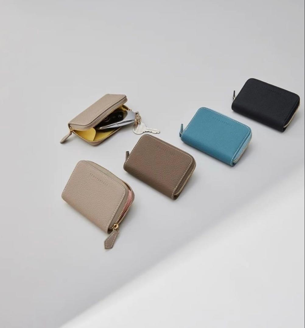 ボナベンチュラキーケース シュリンクレザー エトープ×イエロー