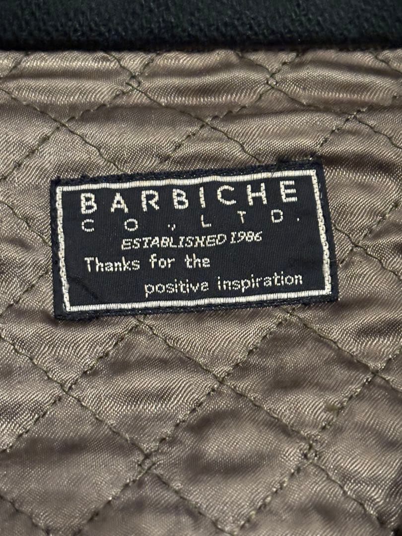 Y2K 韓国 Barbiche ウール スタジャン 緑 刺繍 ロゴ