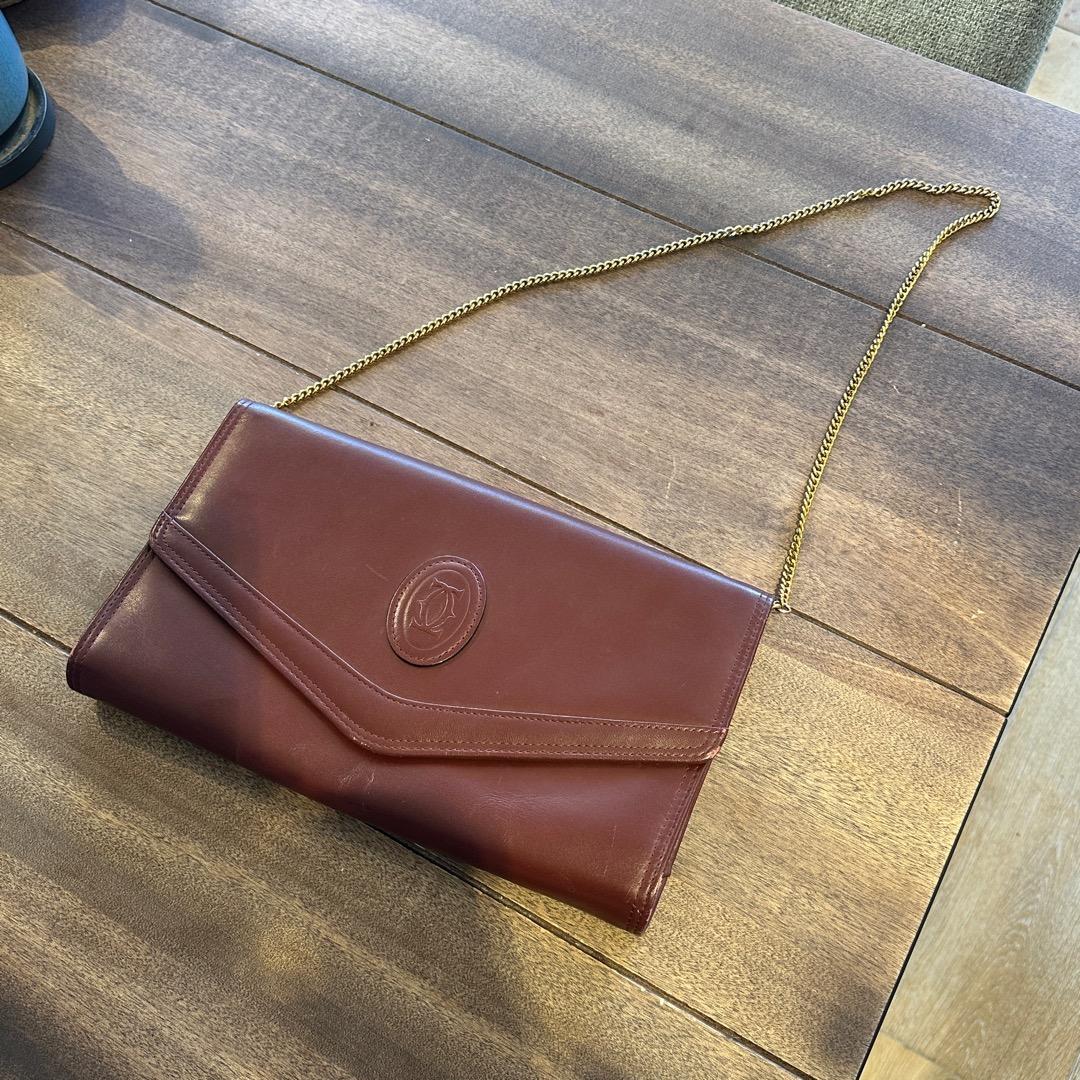 Cartier カルティエ マストライン チェーン付き パーティークラッチバッグ