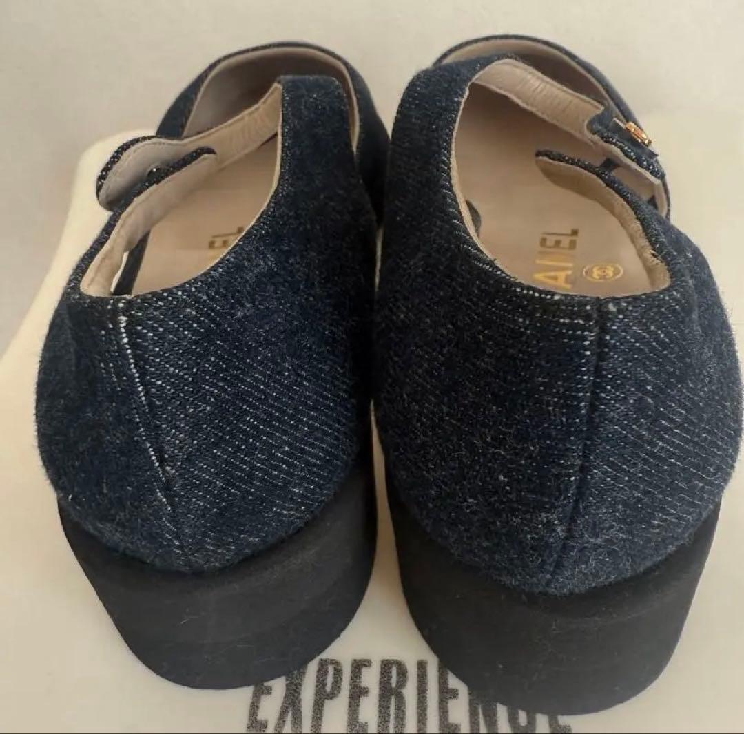 デニム×レザー　ココマークパンプス」