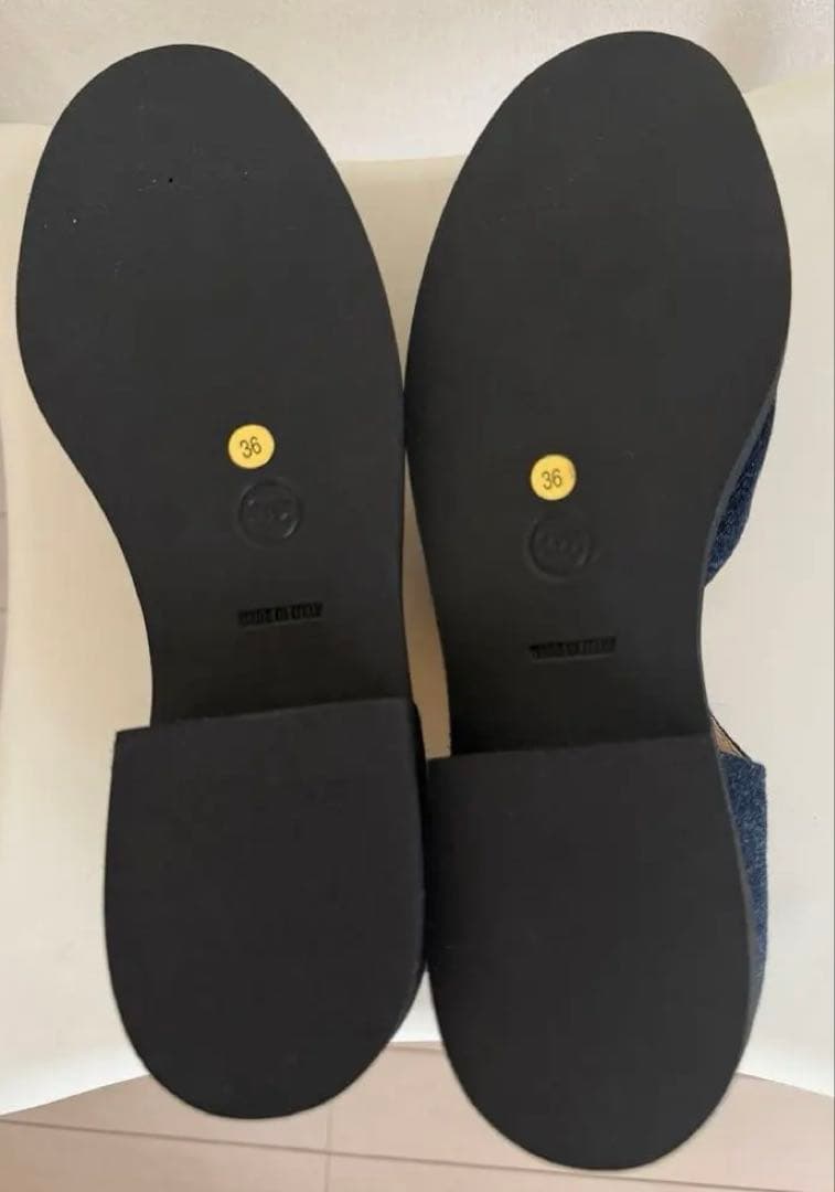 デニム×レザー　ココマークパンプス」