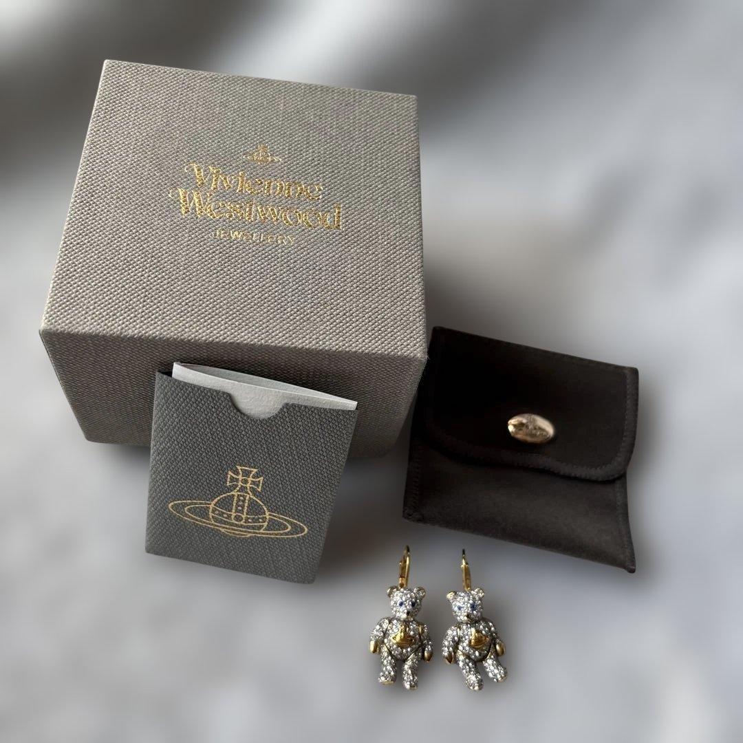 Vivienne Westwood リトルテディピアス ラインストーン　オーブ