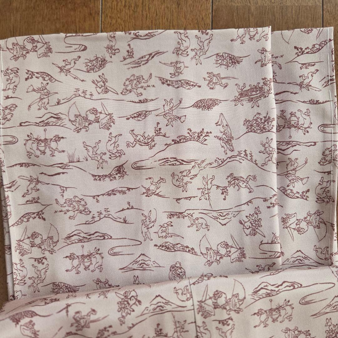 新品未使用 仕付け糸付き 長襦袢 正絹 鳥獣戯画 お仕立て