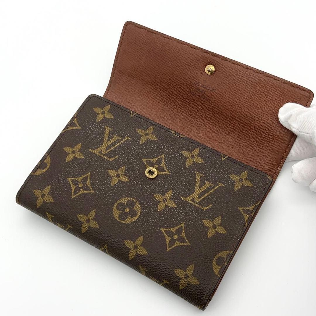 ルイヴィトン モノグラム 三つ折り財布 エテュイパピエ 男女兼用 パスケース付