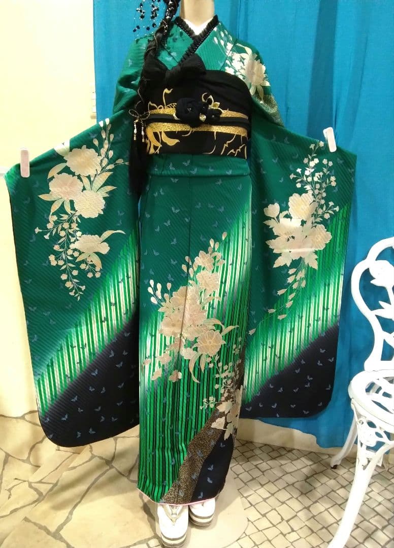 振袖フルセット、正絹振袖成人式、重ね衿、帯揚げ帯締め、西陣袋帯、長襦袢