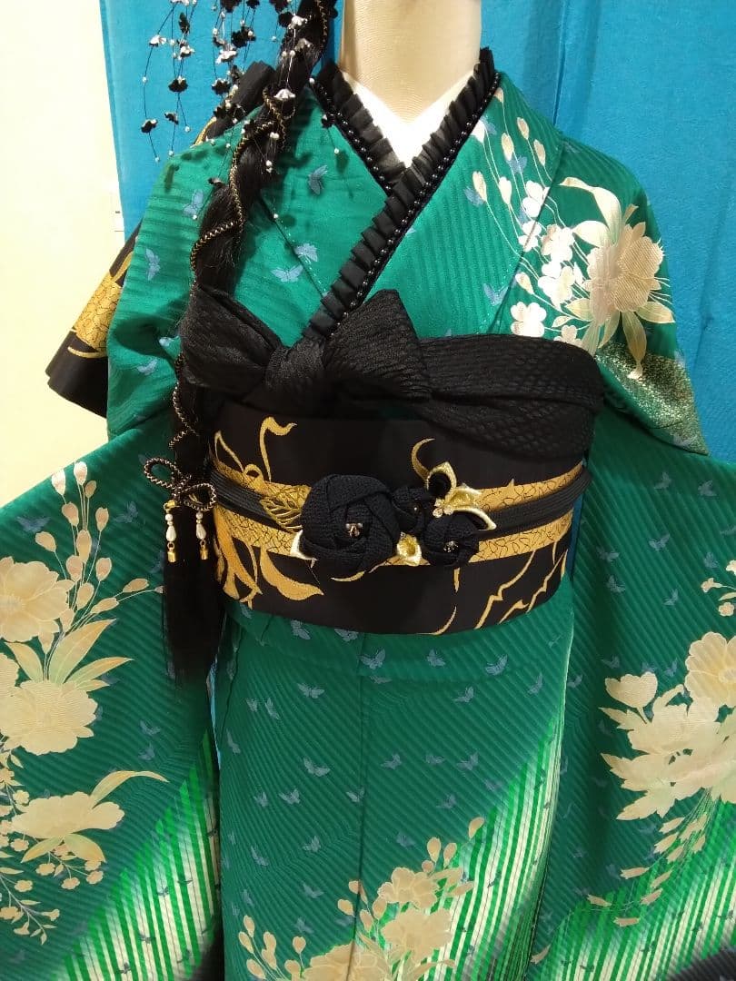 振袖フルセット、正絹振袖成人式、重ね衿、帯揚げ帯締め、西陣袋帯、長襦袢