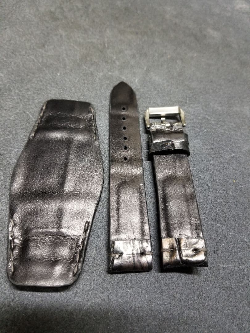 19mm 本物 クロコダイル BUND 裏側完全防水革 半艶マジョーラ