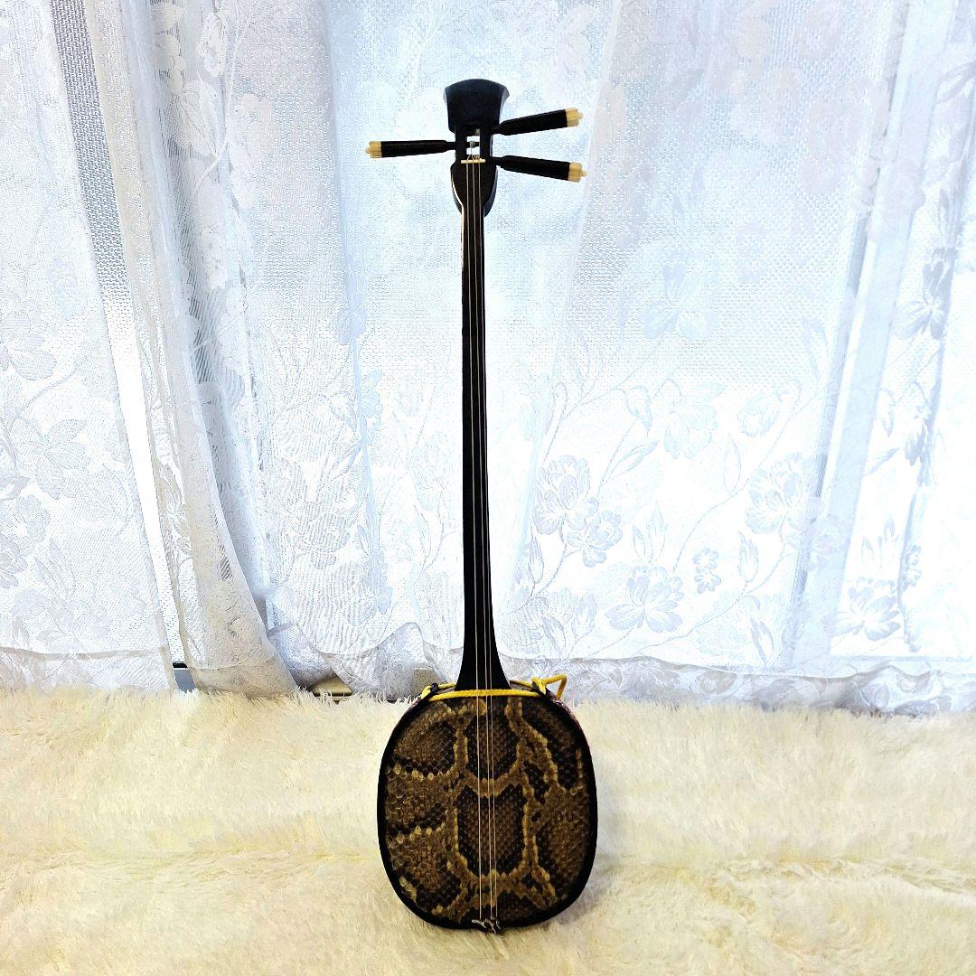 極美品【✨付属品付✨】沖縄三線 本蛇皮 和楽器 ケース付き 初心者〜