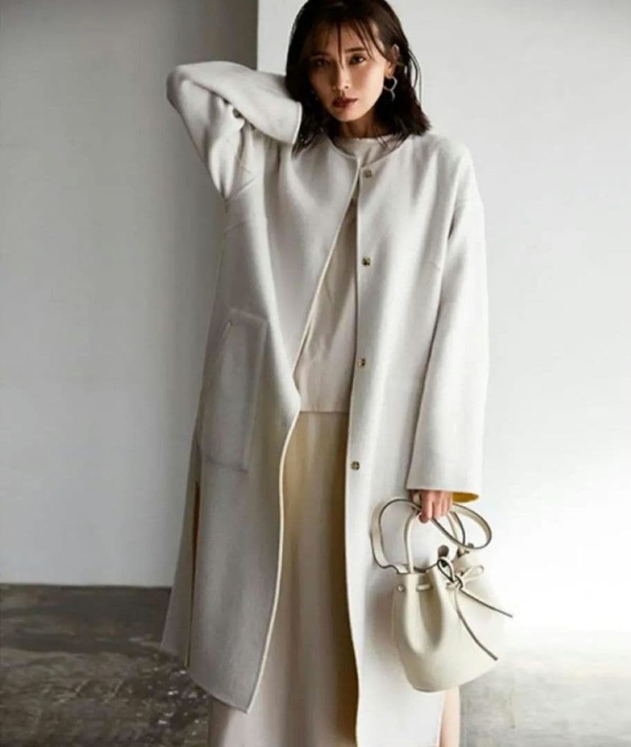 フレイアイディー FRAY I.D　ノーカラーリバーコート　リバーシブル