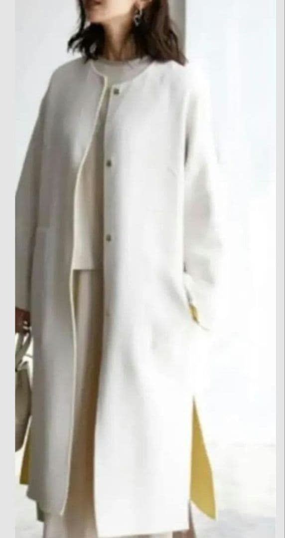 フレイアイディー FRAY I.D　ノーカラーリバーコート　リバーシブル