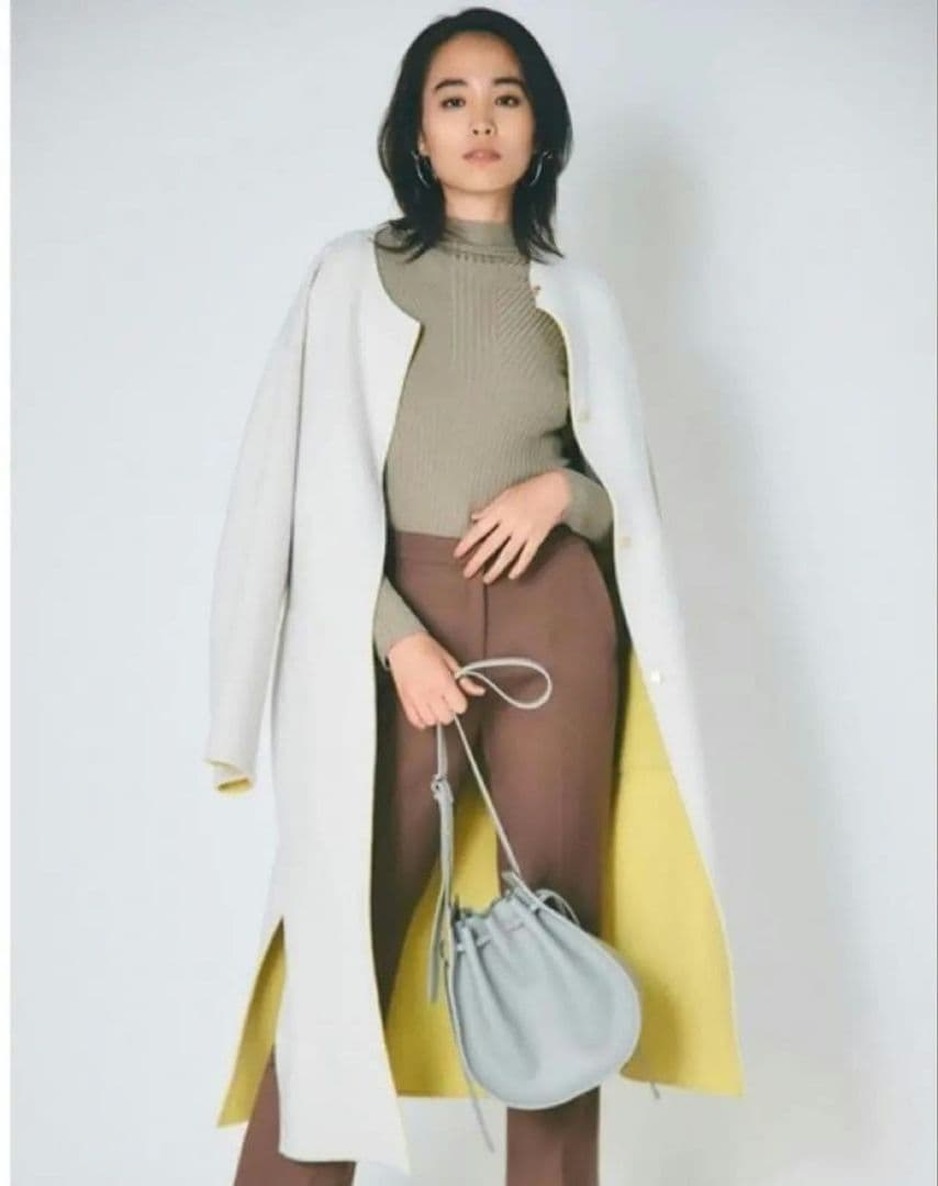 フレイアイディー FRAY I.D　ノーカラーリバーコート　リバーシブル