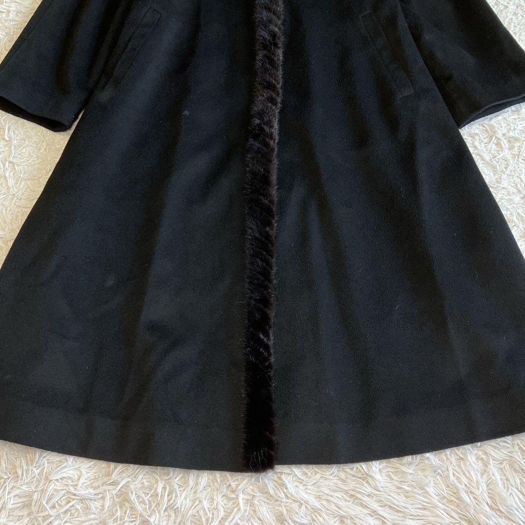 ◎極美品 カシミヤコート ロングコート高級ミンクファー 2way 取り外し可能1