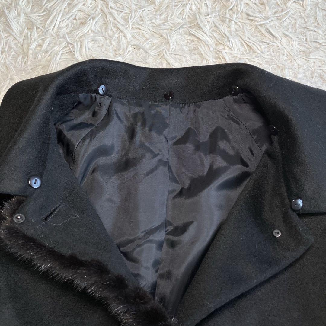 ◎極美品 カシミヤコート ロングコート高級ミンクファー 2way 取り外し可能1