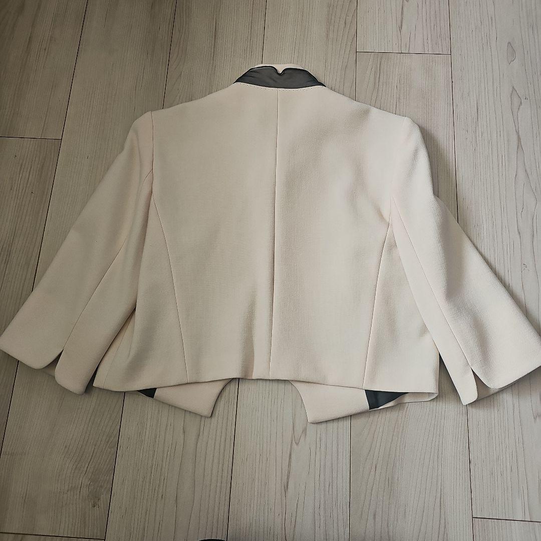 MaxMara スタンドカラー七分袖ジャケット クリーム 36