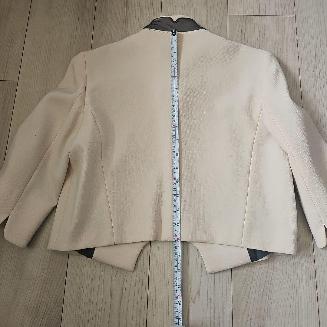 MaxMara スタンドカラー七分袖ジャケット クリーム 36