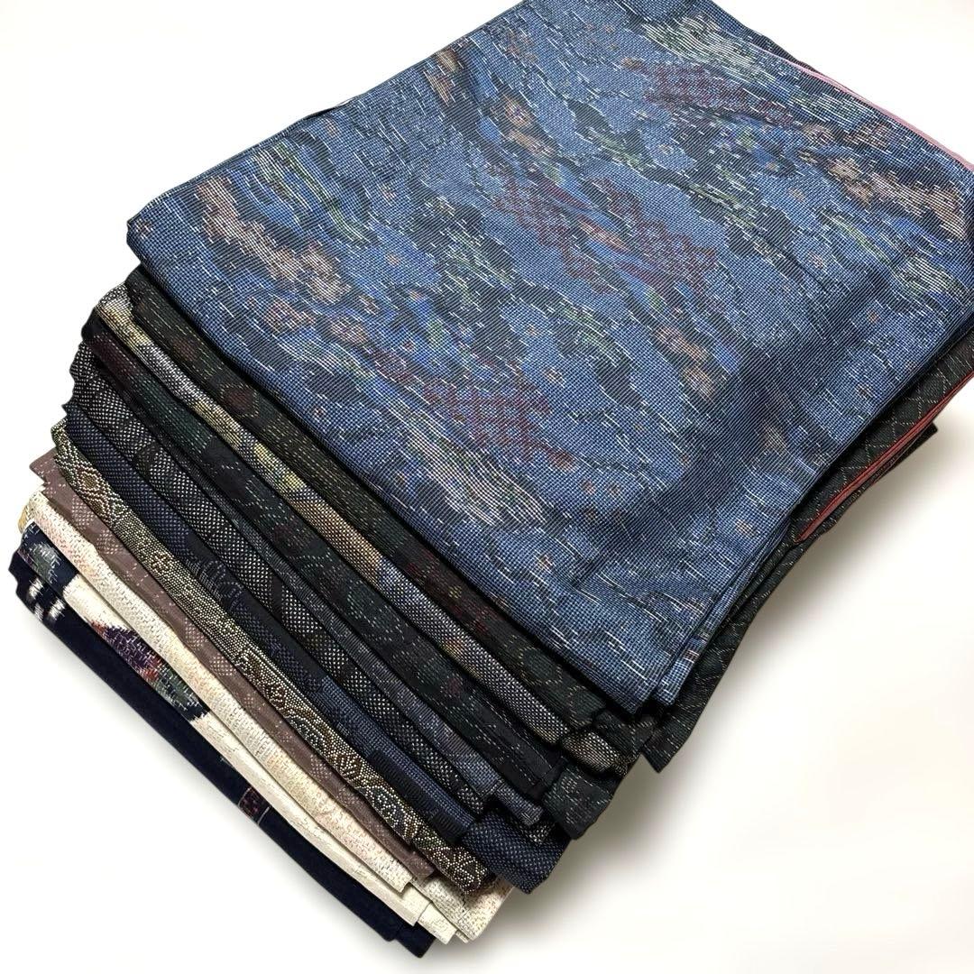 正絹　紬の着物　11枚セット　まとめ売り　リメイク材料用　大島紬　染め紬　民芸紬
