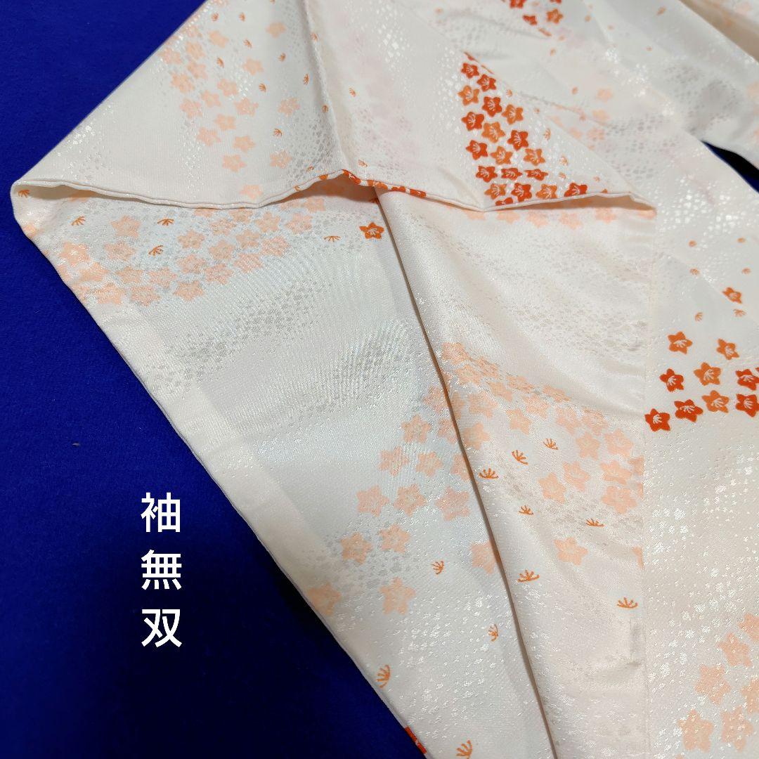 長襦袢　紙人形　半衿付　単衣　洗える　プレタ長襦袢　シルック　衣紋抜き　美品