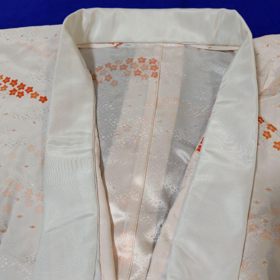 長襦袢　紙人形　半衿付　単衣　洗える　プレタ長襦袢　シルック　衣紋抜き　美品