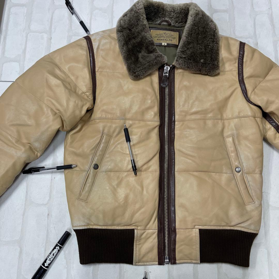 値下げ アヴィレックス AVIREX LTD 羊牛革 レザー ボア フライトJK