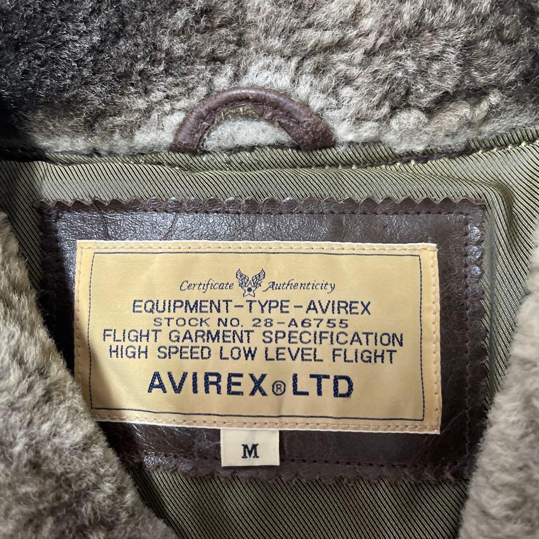 値下げ アヴィレックス AVIREX LTD 羊牛革 レザー ボア フライトJK