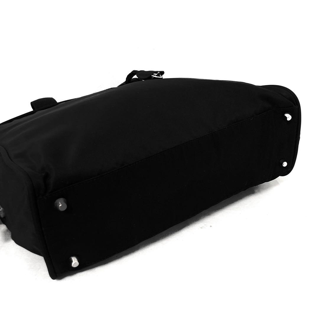 極美品　PRADA プラダ　トートバッグ　ナイロン　ハンドバッグ　鍵　南京錠　黒