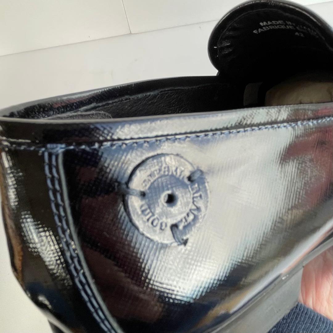 DIESEL BLACK GOLD エナメル レザー ローファー 靴 黒 27