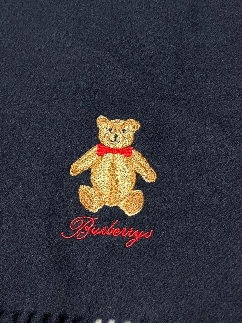 極レア✨️Burberrys テディベア 刺繍 マフラー ラムウール100%