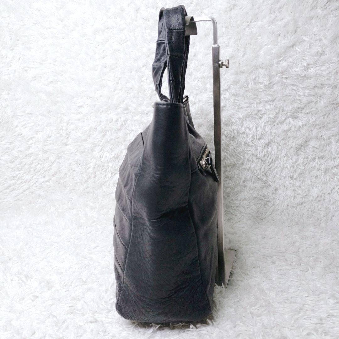 【希少】カワカワ　オールレザー　ブラック　ハンドバッグ　トートバッグ