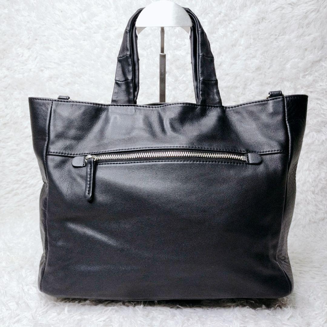 【希少】カワカワ　オールレザー　ブラック　ハンドバッグ　トートバッグ