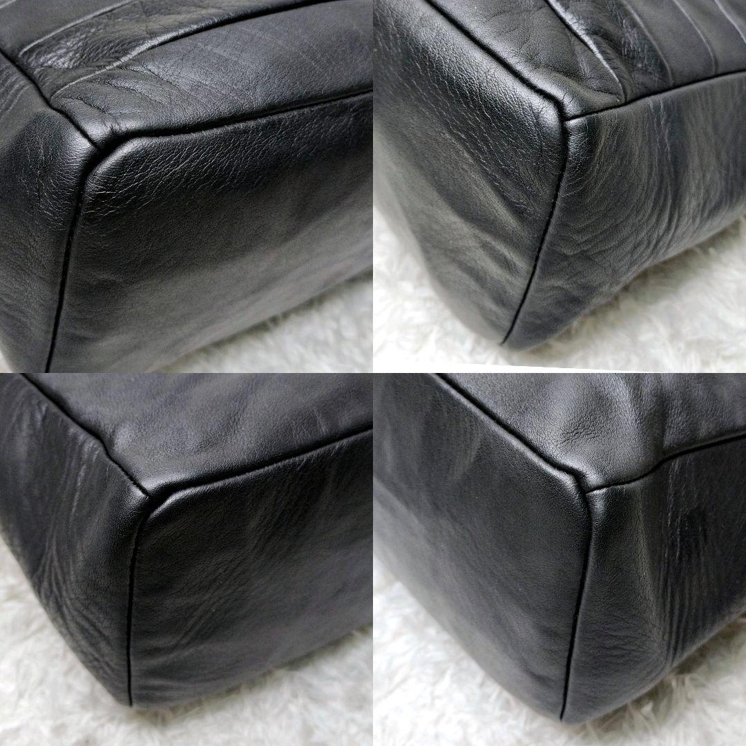 【希少】カワカワ　オールレザー　ブラック　ハンドバッグ　トートバッグ