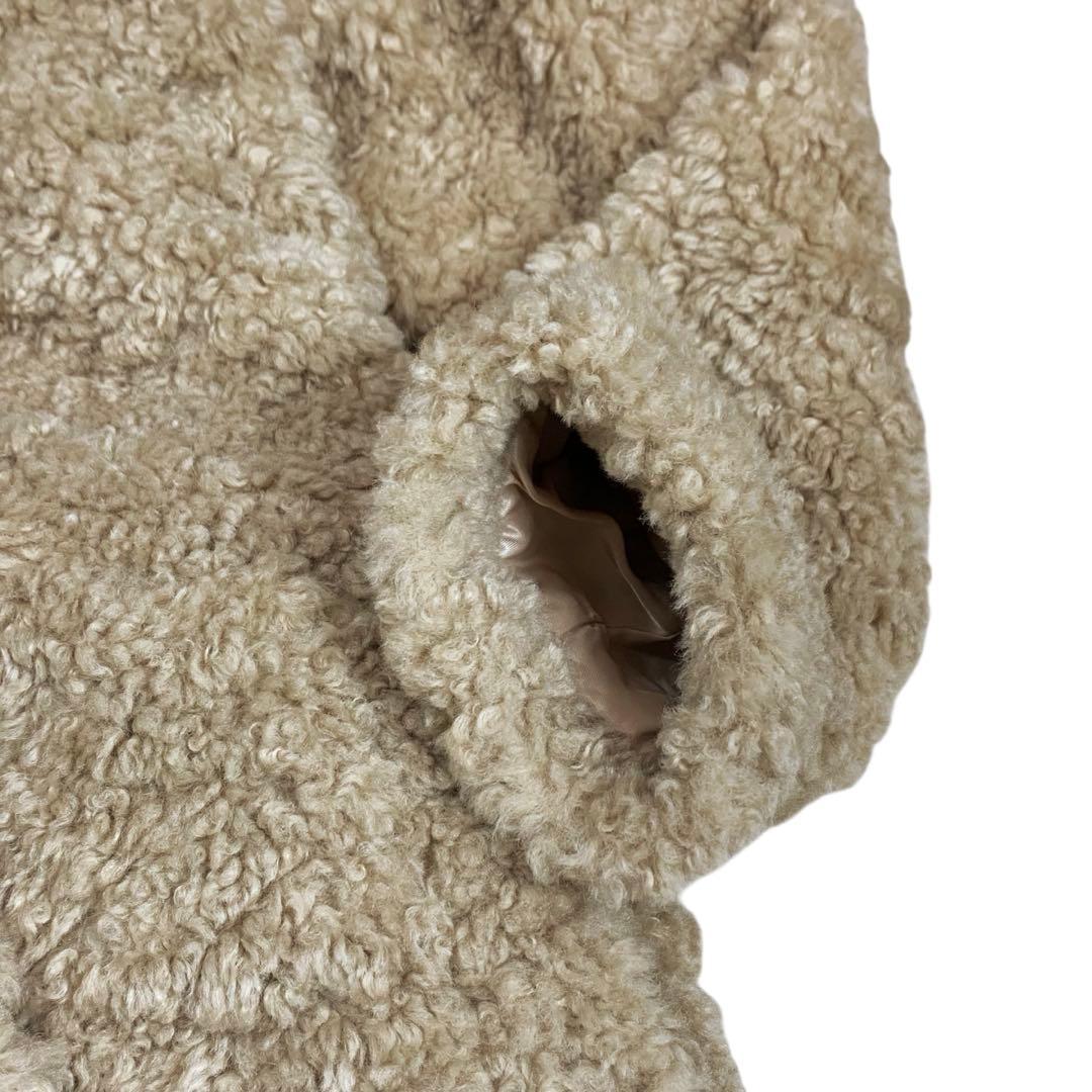 極美品ZARA ザラ テディベアコート　フェイクボアロングコート　ベージュ　S