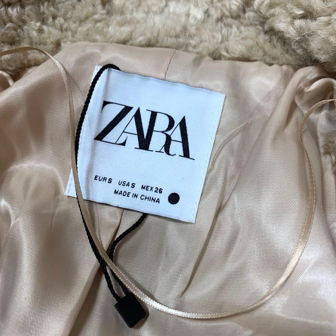 極美品ZARA ザラ テディベアコート　フェイクボアロングコート　ベージュ　S