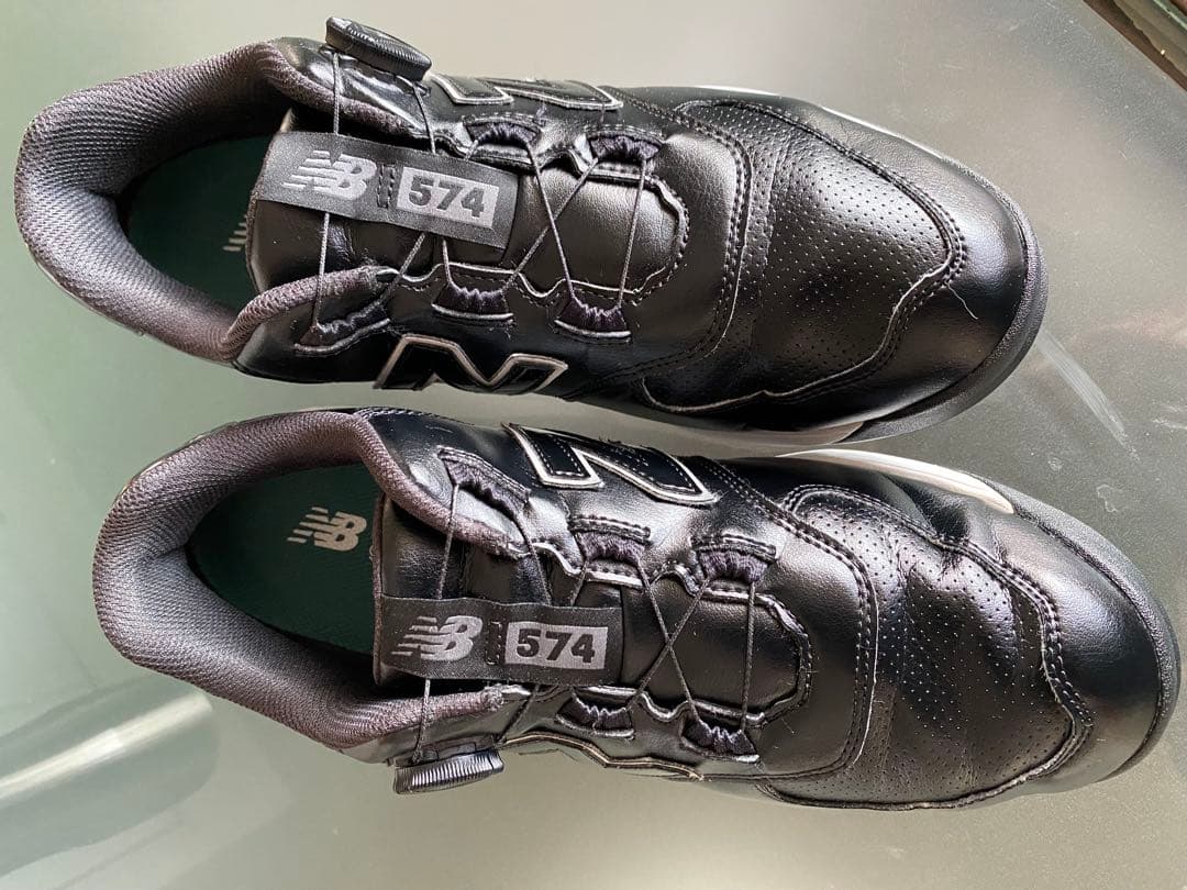も*か様 ニューバランス スパイクレス シューズ 574 BOAブラック 中古美