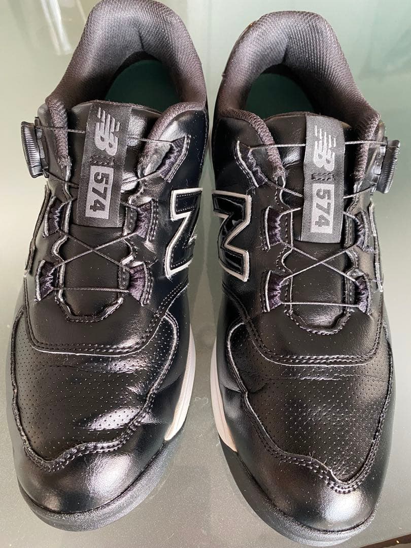 も*か様 ニューバランス スパイクレス シューズ 574 BOAブラック 中古美