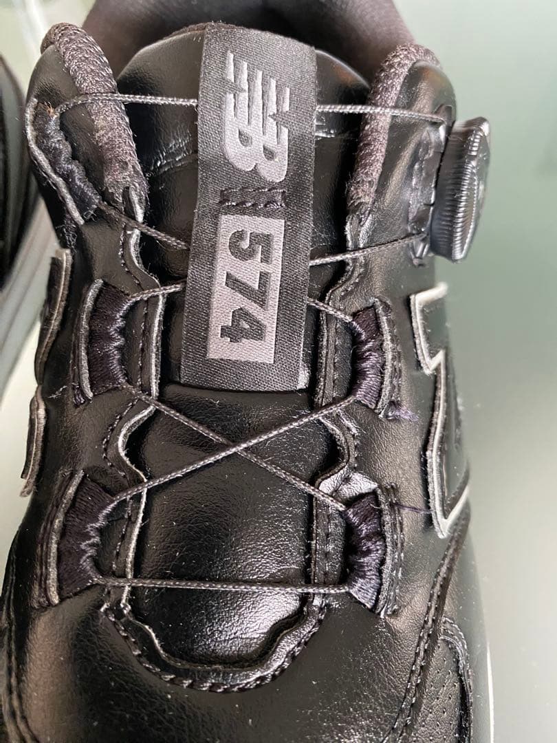 も*か様 ニューバランス スパイクレス シューズ 574 BOAブラック 中古美