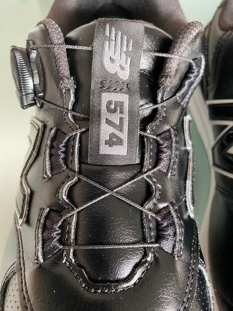 も*か様 ニューバランス スパイクレス シューズ 574 BOAブラック 中古美