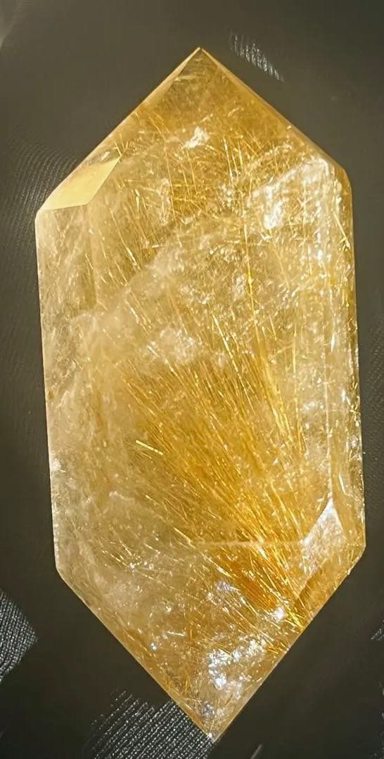 ルチルクォーツ　ダブルポイント　六角柱　天然石　ポイント　ルチル