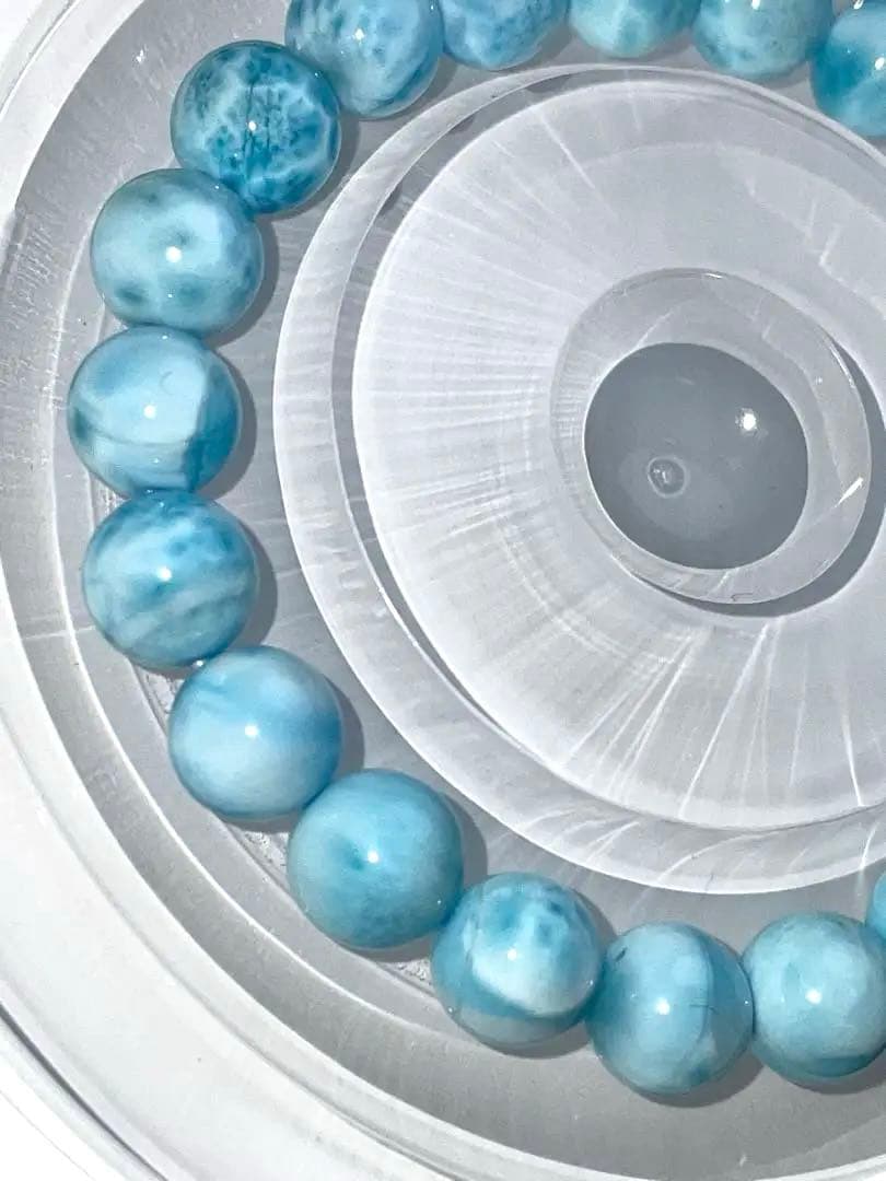 【高品質・現品】ラリマー 天然石 ブレスレット 9mm 亀模様が美しい