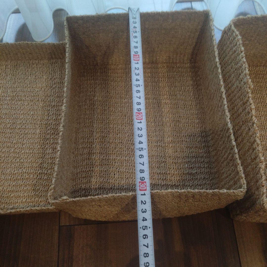 【廃盤】無印良品　アバカ　カゴ　蓋付き小物入れ　大2個＆中2個