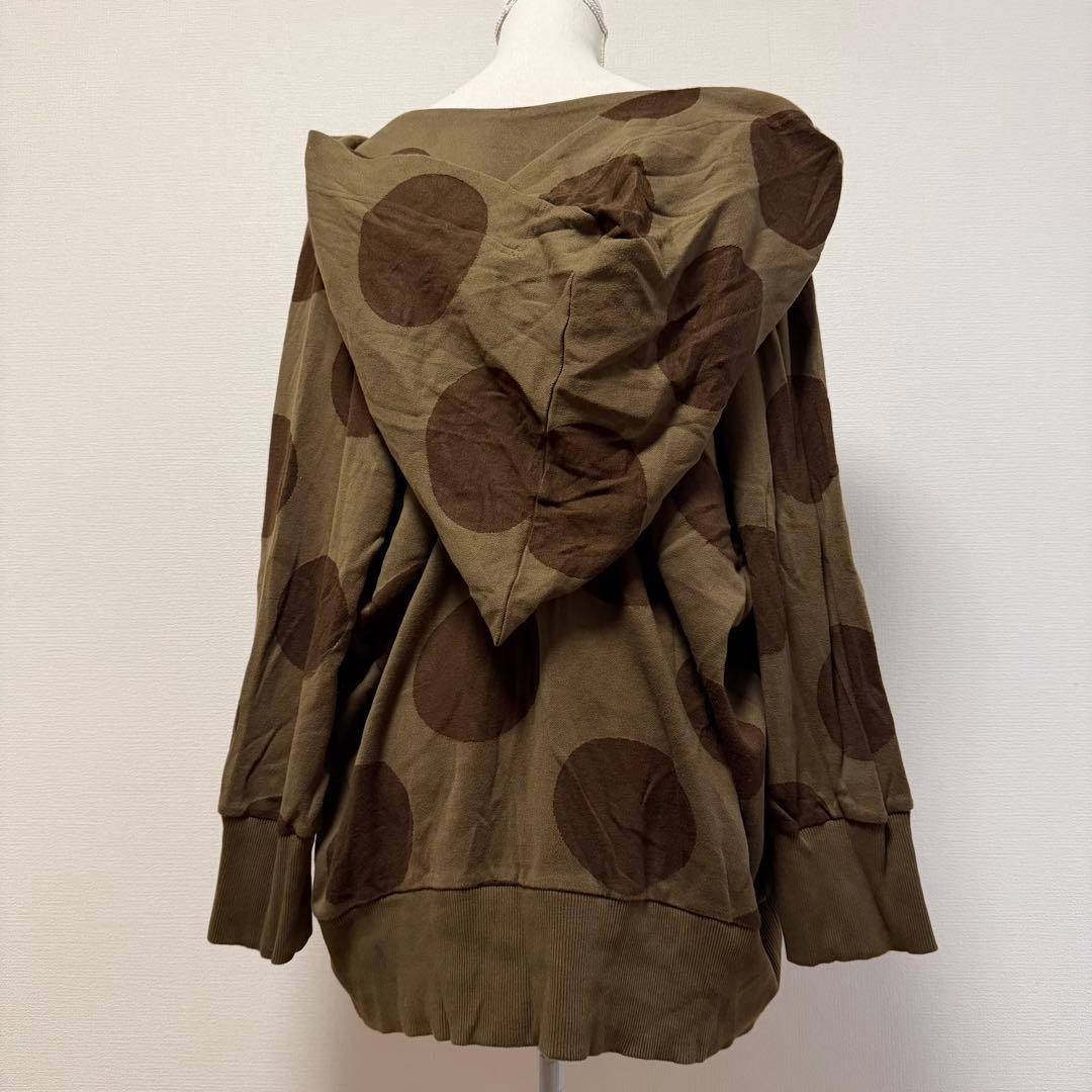 ヴィヴィアンウエストウッド　パーカー　魔女フード　ドット　カーキ　オーブ刺繍　L