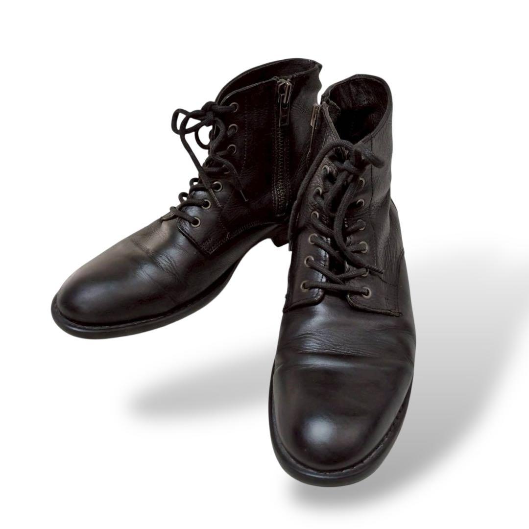 靴 00s archive real leather sidezipboots 26