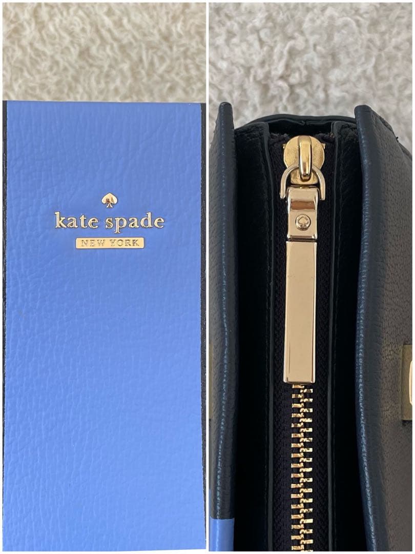 【美品】kate spade トートバッグ ショルダーバッグ 2way ネイビー