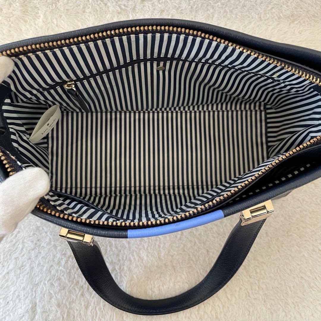 【美品】kate spade トートバッグ ショルダーバッグ 2way ネイビー