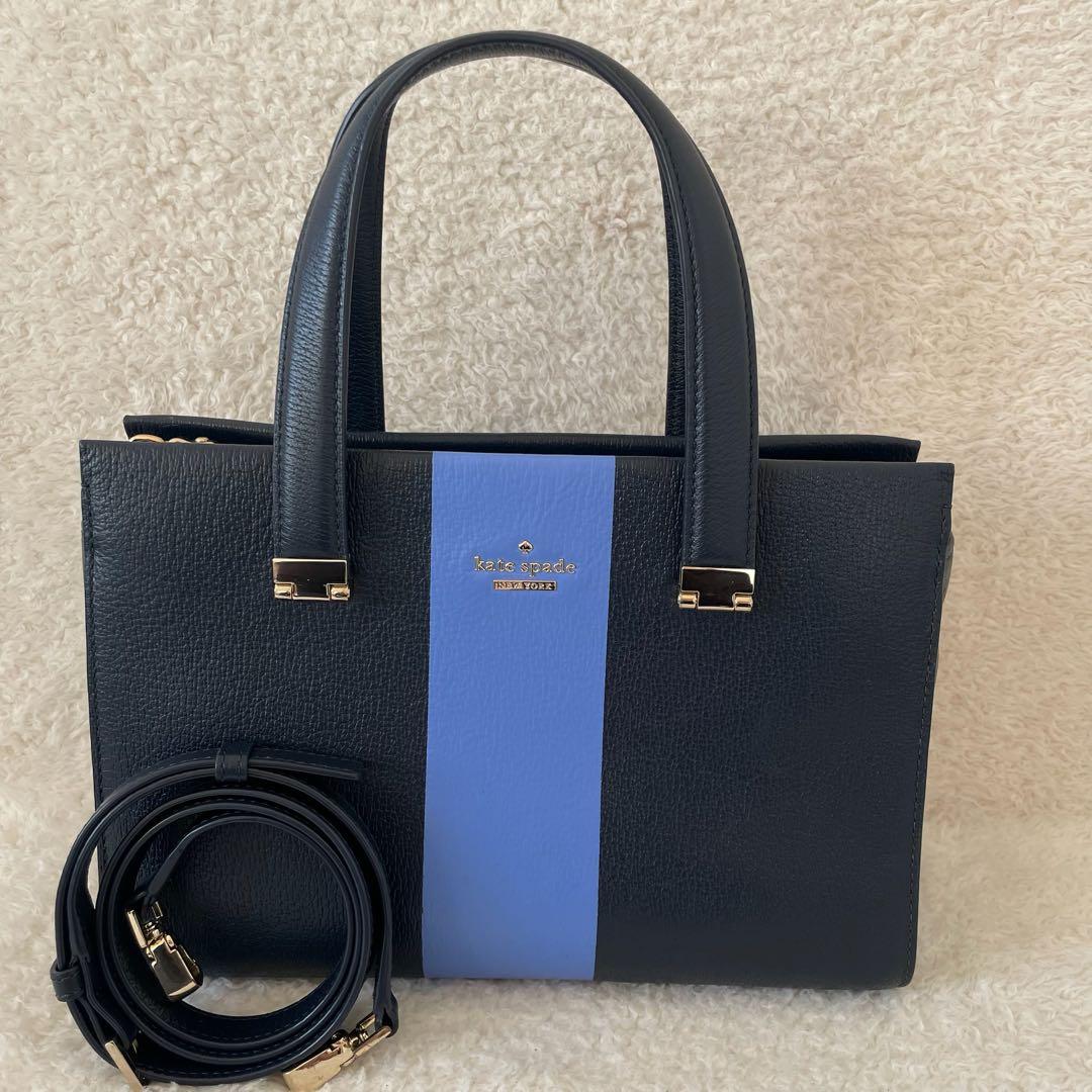【美品】kate spade トートバッグ ショルダーバッグ 2way ネイビー