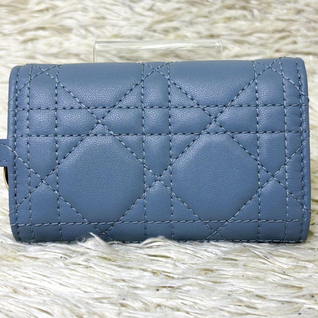 【新品同様】クリスチャンディオール キーケース キーリング カナージュ ブルー系