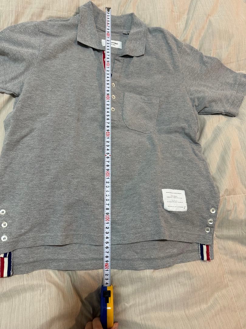 値下げ美品THOM BROWNE ポロシャツ グレー サイズ3