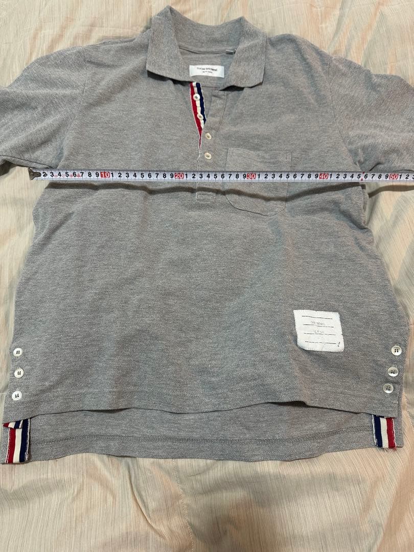 値下げ美品THOM BROWNE ポロシャツ グレー サイズ3