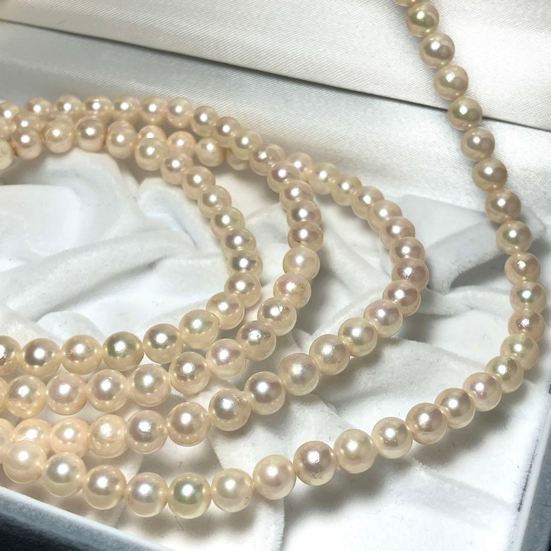 超ロング 121㎝✨ あこや真珠 パールネックレス 6-6.5㎜ ソーティング